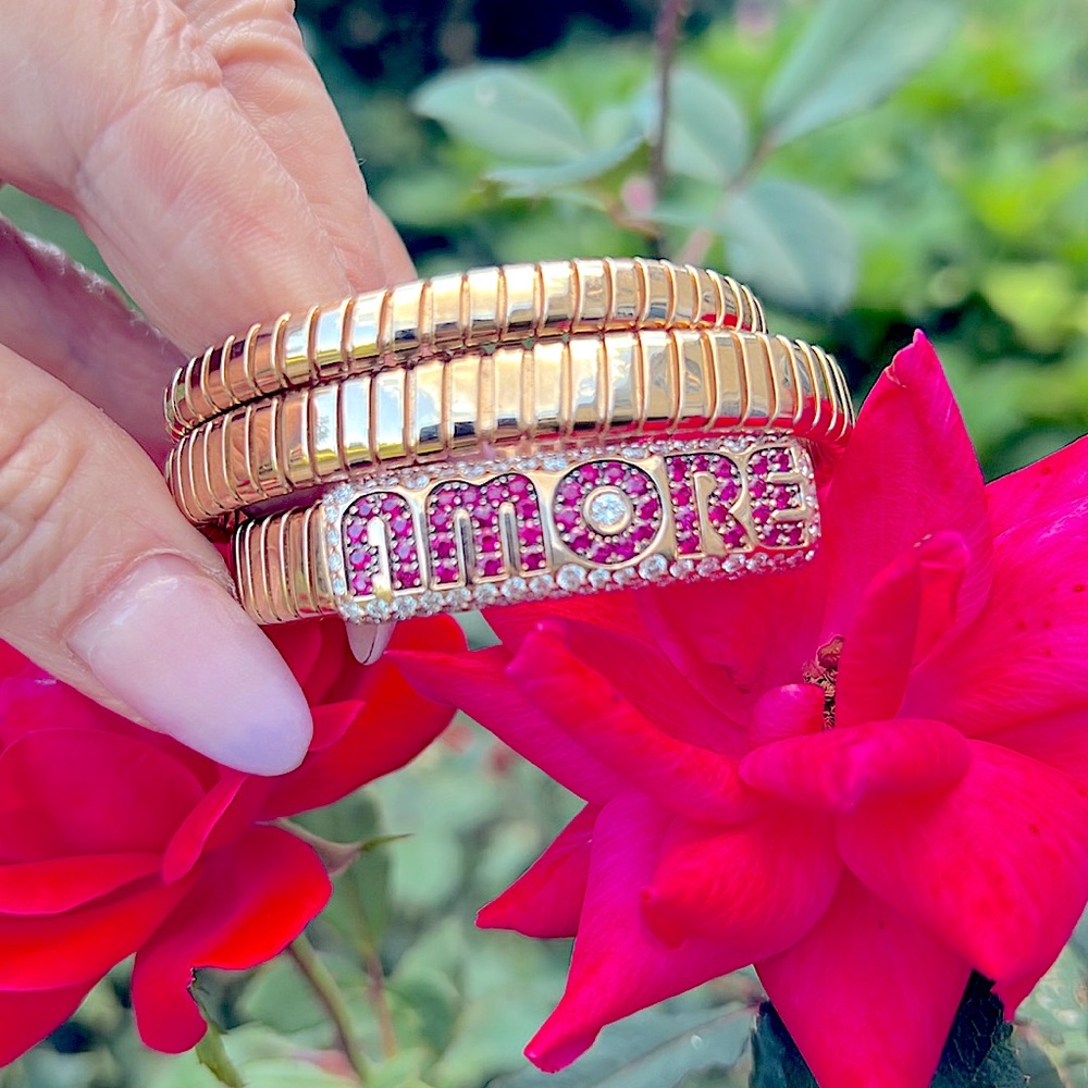 18k gold diamond and ruby  'Amore' Bracelet - Picture 11 of 11